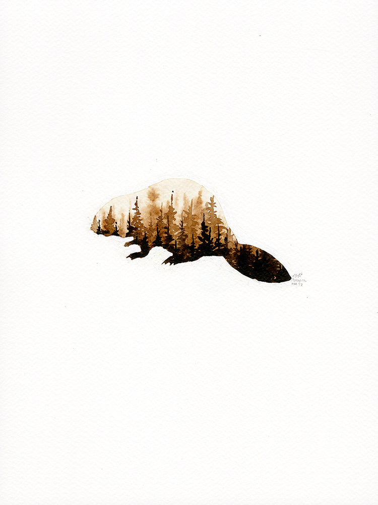 Beaver Silhouette - Original