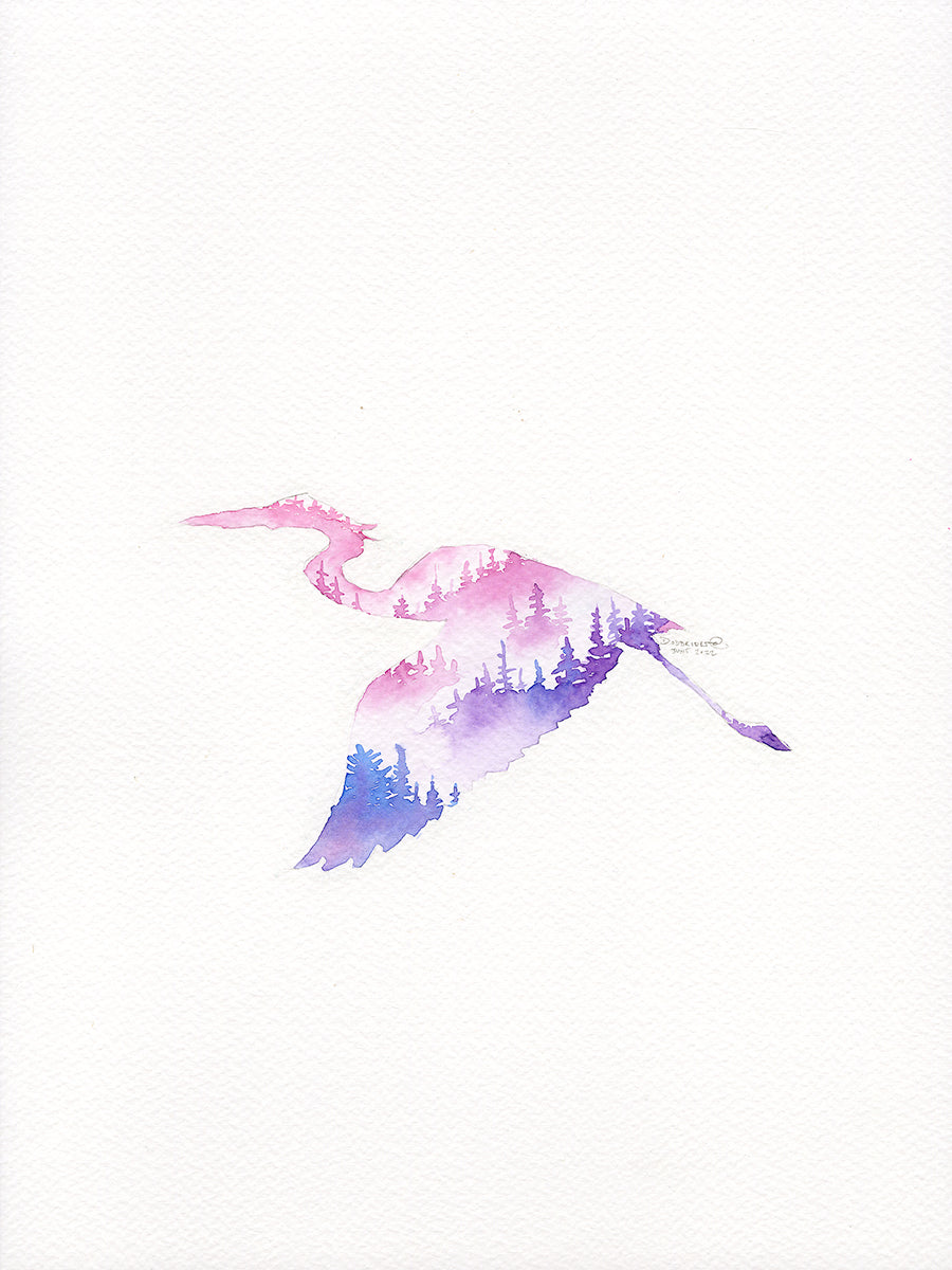 Heron Silhouette - Limited Edition Print