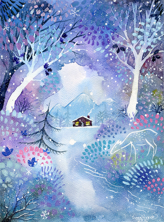 Winter Cabin- Original